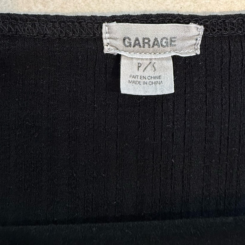 Garage Black Ribbed Crop Top - Picture 4 of 4